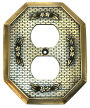 VINTAGE SA SEARS LR 47271-1 BRASS WALL OUTLET COVER PLATE - £12.88 GBP