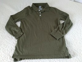 WONDER NATION Boys' Green 100% Cotton Long Sleeve Polo Shirt, size m 8 - $6.79