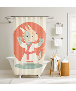 Dax the Fire-Fist Dragon Shower Curtain by Dancing Littles Jungle - $733.58 MXN
