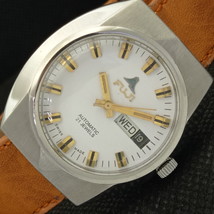 Vintage Fuji Automatic Swiss Mens DAY/DATE White Watch 611-a318962-6 - £62.15 GBP