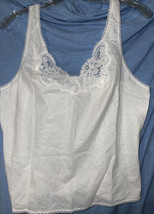 Vintage Wonder Maid Fine Lingerie Tank Top White Lace Wide Strap Womens 38 - £28.22 GBP