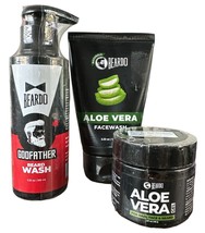 Beardo Beard &amp; Face Wash Set For Men | w/ Aloe Vera Gel for Hair, Face &amp; Beard - £19.89 GBP