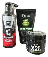 Beardo Beard &amp; Face Wash Set For Men | w/ Aloe Vera Gel for Hair, Face &amp;... - £19.60 GBP