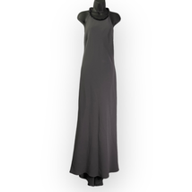 Calvin Klein Women&#39;s Embellished Halter Neck Crepe Gown Beaded Gray Formal - $76.44