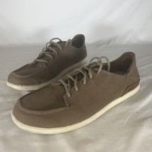 Olukai Manoa Men&#39;s Size 9 Brown Canvas Twill Casual Sneaker Lace Up 10331-1333 - £33.05 GBP