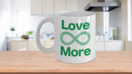 Love More Pot Mug White Coffee Cup Polyamory Open Relationships Marijuana Leaf - £14.42 GBP+