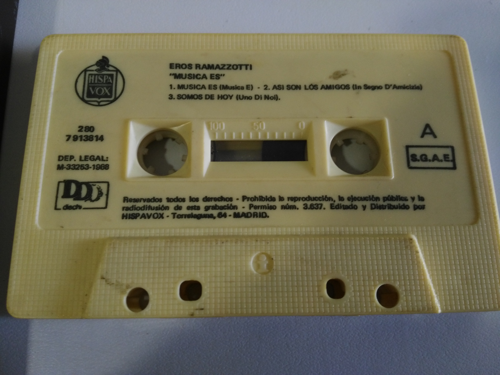 Eros Ramazzotti Musica es 1988 Hispavox Sung IN Spanisch - Kassette Esp Item image 2