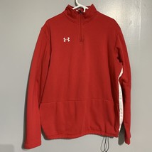 Under Armour Mens Red Long Sleeve Fleece 1/4 Zip Pullover Size Large - $316.88 MXN