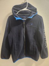 Nautica Big Boys Sweater Fleece Jacket, Navy Blue With Royal Lining, Size L (14/ - £8.82 GBP