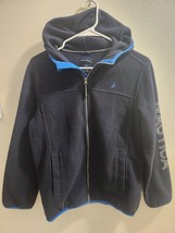 Nautica Big Boys Sweater Fleece Jacket, Navy Blue With Royal Lining, Size L (14/ - £8.95 GBP