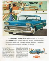 1958 Chevy Impala Sport Coupe Car Ad Nrmt Chevrolet Advertising Print Art - £7.76 GBP