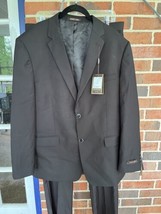 NWT Pierre Loren Black 2 Piece Suit (Unhemmed) - 42R / 36W - Black - READ! - $49.49