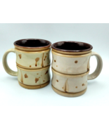 Set of 2 Vintage Capodimonte Tiki Bamboo Coffee Mugs  Marked N Crown Mark - $18.66