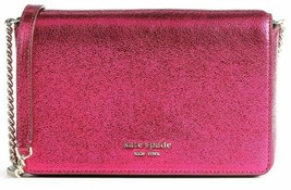 NWB Kate Spade Spencer Chain Crossbody Metallic Pink Clutch PWR00158 Dust Bag FS - £85.26 GBP