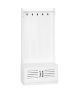Hall Tree w/ Shoe Bench &amp; Storage - White - $309.08 CAD