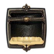 Amerock Bonaventure Brass Wall Inset Soap Dish Holder Fleur de Lis Vintage - $34.62