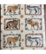 Holiday Christmas Wrapping Paper Winter Wild Animal Bear Moose Wolf Lion... - £5.91 GBP