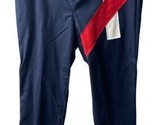 Worth Womens Size 6 Red White and Navy Blue Side Zip Pants Tapered Leg S... - $20.89