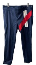 Worth Womens Size 6 Red White and Navy Blue Side Zip Pants Tapered Leg S... - $20.89