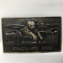 VTG Cincinnati Zoo Belt Buckle Avondale Wildlife Animals AZA Tiger Jungl... - $34.64