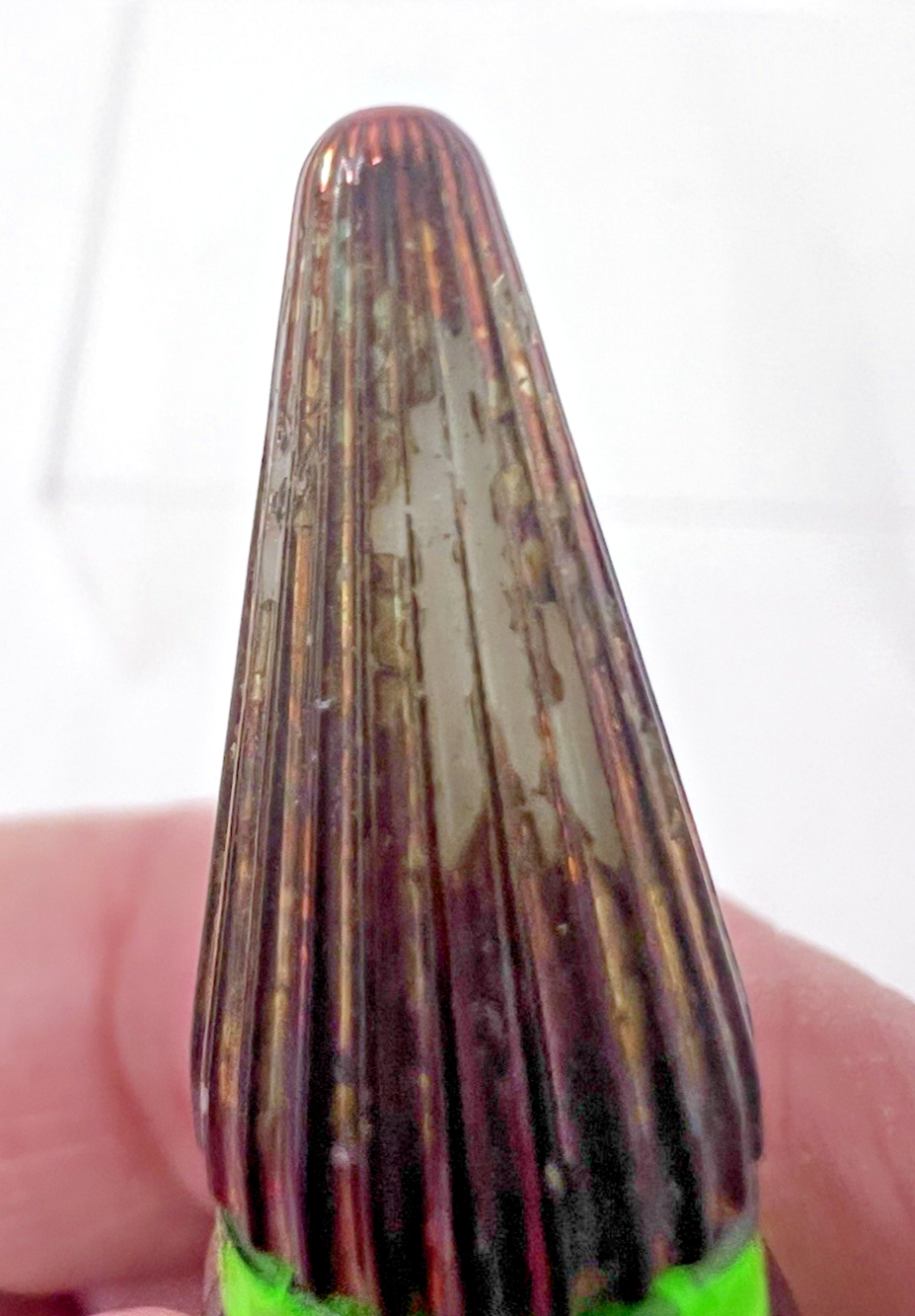 Vintage Old Cottage Lavendar Perfume Scent Bottle England Deep Green Glass 2 5/8 Item image 7