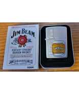 Classy Zippo Jim Beam Bottle &amp; Glass  Emblem Street Chrome Lighter - €40,66 EUR
