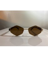 Unisex, octagonal sunglasses with brown lenses and gold + tortoise shell frame. - $10.00