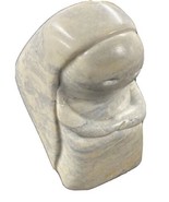 Simplistic Hand Carved Soapstone Virgin Mary 4&quot; Cream/Gray - $271.12 MXN