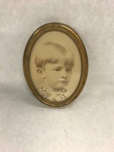 Vintage small brass picture frame 3.5 inch stand broke circa 1900 - £39.57 GBP