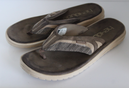 Hey Dude Men&#39;s Flinn Sox Brown Flip Flops Size 9 - £16.38 GBP