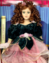 DanDee 18" Porcelain Doll Green Velvet Shimmer Ball Gown Donatella De Roma image 4