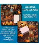 Halloween - Spooky Vintage Night Treats– 2 Scrapbook Pages or Seasonal W... - €21,61 EUR