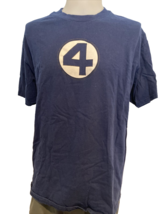 Vintage Marvel Comic Navy Blue Short Sleeve T Shirt White Circle with #4... - $9.49