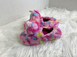 Ty Fashion Girls Sz L 4 5 Fantasia Unicorn Pink Slippers Kids Tye Dye  - $12.87