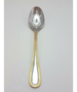 International Silver Royal Bead Gold Slotted Serving Spoon Stainless Gol... - $22.40