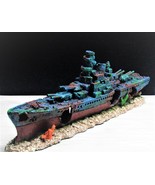 Large Sunken Warship Aquarium Decor fine detail for aquarium fish shrimp lizard  - $44.99