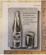 Vintage Print Ad Hires Root-Beer Bottle and Glass of Soda Pop 1940s 6.75... - £6.13 GBP