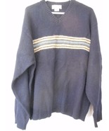 J. Crew Navy Blue / Beige 100% Wool Sweater Size XL - $39.99