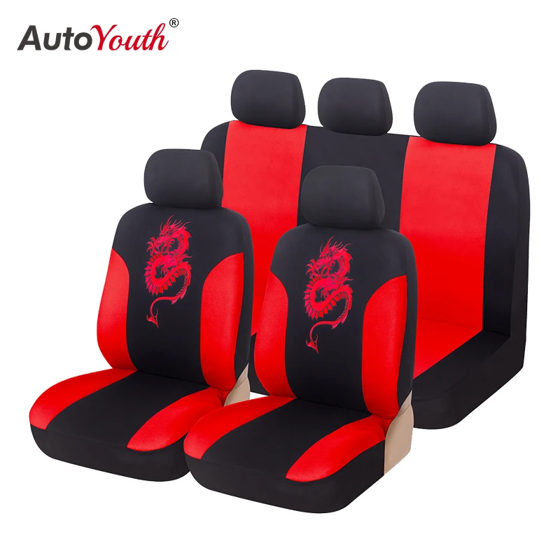 AUTOYOUTH Car Seat Covers With Dragon Pattern Detail Styling 100% Breathable Car - £13.39 GBP+