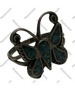 Vintage Sterling Silver 925 Old Pawn Zuni Butterfly Ring Sz 7.25 - $173.18 CAD
