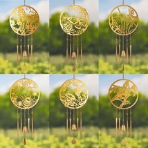 Circular Copper Color Wind Chimes with Nature Scenes &amp; Bell in Assorted ... - £35.16 GBP+