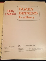 Vintage 1970 Betty Crocker's Family Dinners in a Hurry Cookbook- hardcover image 2
