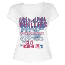 MLB  Woman&#39;s Philadelphia Phillies WORD White Tee with  City Words L - $18.99