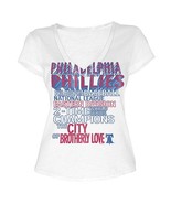 MLB  Woman&#39;s Philadelphia Phillies WORD White Tee with  City Words L - $18.99