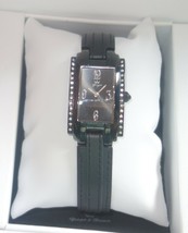 Yonger and Bresson Rectangle Black Leather Crystal Watch DCN 1477/01 new - $176.44