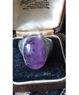 Enorme sigillo/anello vintage anni 70 in argento sterling ametista misur... - $2,217.82 MXN
