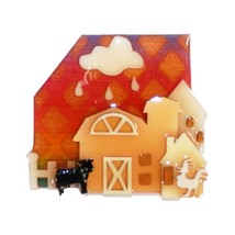 Vtg House Pins By Lucinda Farm Barn Red Orange Building Rooster Cow Resi... - $372.00 MXN