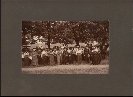 Antique c1900s Rare Mounted Photo Large Group Of Women Widow Graveyard Funeral - £219.99 GBP