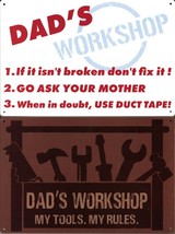 Metal Tin Signs - Dad&#39;s Workshop - Wall Decor Father&#39;s Day (Set of 2) - £11.72 GBP