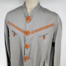 Espuela De Oro Men&#39;s Gray Shirt Size M Mexican Tribal Western Southwest - £27.05 GBP